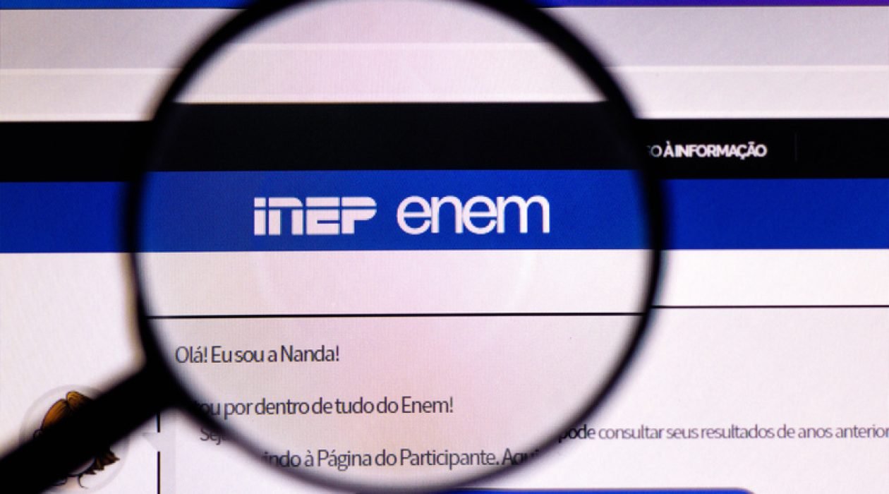 May 19, 2021, Brazil. In this illustration the homepage of the Exame Nacional do Ensino Médio (ENEM) website is displayed on the computer screen